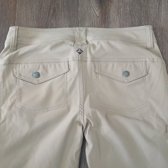 PrAna Women’s Stretch Zion Mid Rise Pant Tan Roll Up Hiking Outdoor Size 8 - Picture 9 of 12